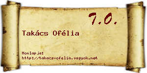 Takács Ofélia névjegykártya
